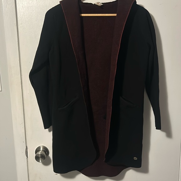 Sioni athleisure heavy cardigan with pockets and hoodie - Picture 1 of 4